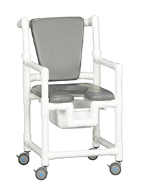 Economy Shower Commode w/Open Front Soft and Backrest